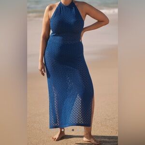 Anthropologie Sunday in Brooklyn Halter Crochet Cover Up Midi Dress